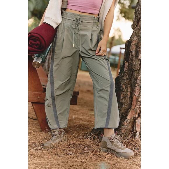 Free People Movement "Champ Is Here" Pants Womens Size L Olive Green Lightweight - Picture 5 of 13